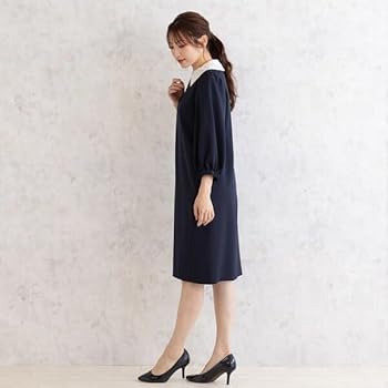 Amazon.co.jp: [ローズティアラ] コード刺繍襟ワンピース ダーク